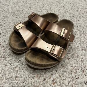 Birkenstock Arizona Metallic Rose Kids Sandals Sz EU 31 US 13 Narrow Fit Casual